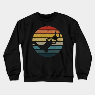 BASE jumping Silhouette On A Distressed Retro Sunset print Crewneck Sweatshirt